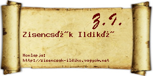 Zisencsák Ildikó névjegykártya
